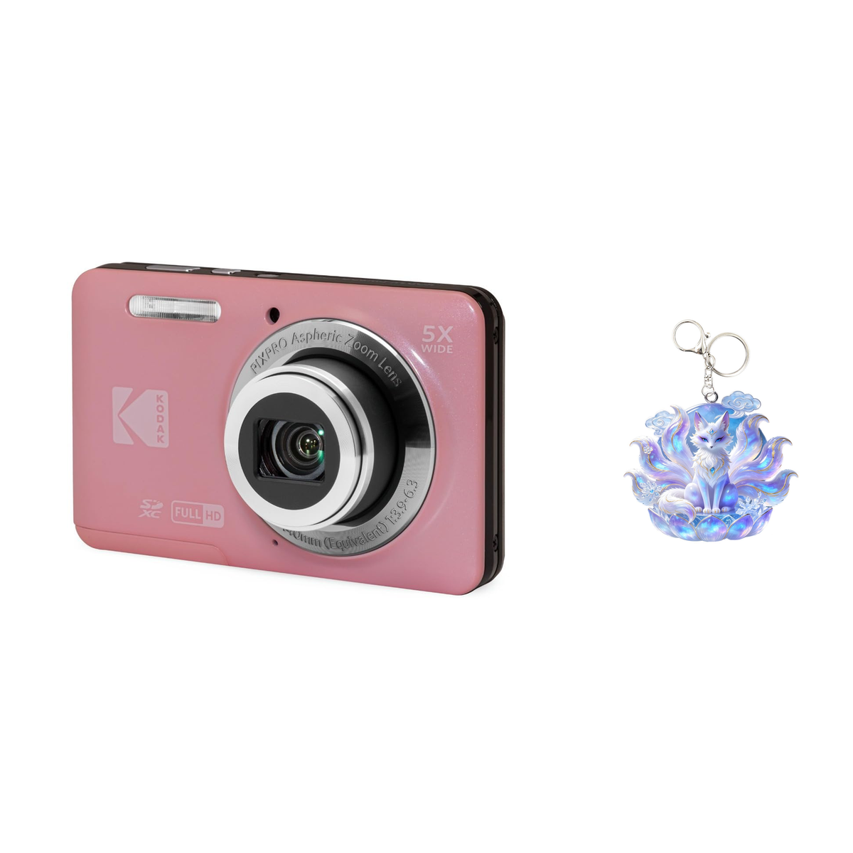KODAK PIXPRO FZ55 Digital Camera, Pink, Camera Charm 343 Bundle - image 1