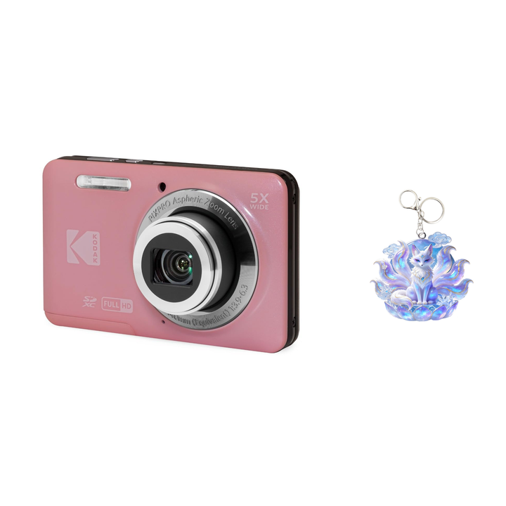 KODAK PIXPRO FZ55 Digital Camera, Pink, Camera Charm 343 Bundle - image 1