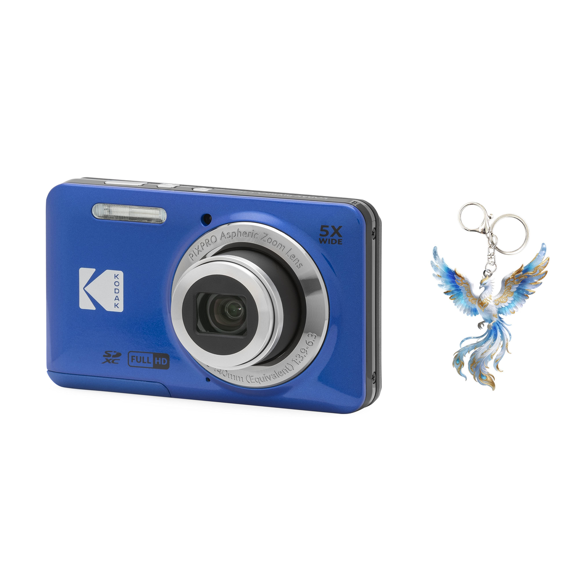KODAK PIXPRO FZ55 Digital Camera, Blue, Camera Charm 310 Bundle - image 1
