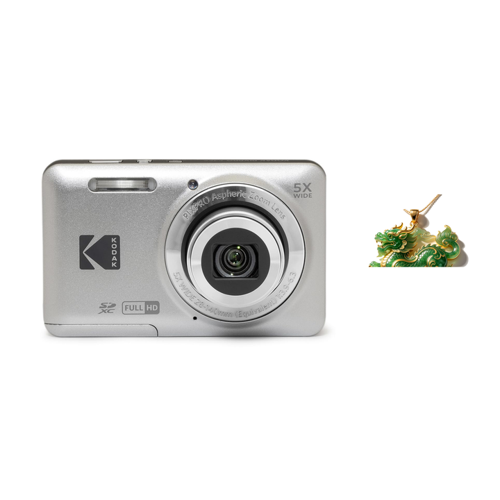KODAK PIXPRO FZ55 Digital Camera, Silver, Camera Charm 333 Bundle - image 1