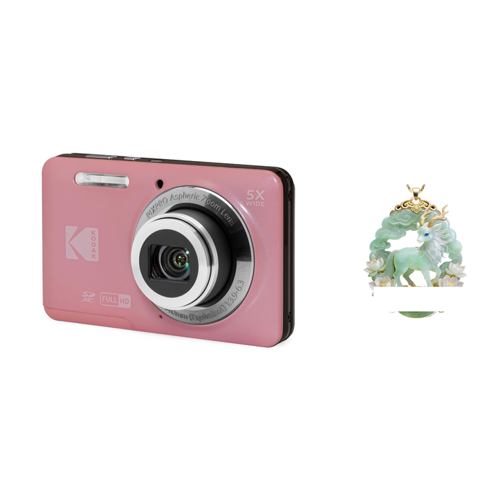KODAK PIXPRO FZ55 Digital Camera, Pink, Camera Charm 341 Bundle - image 1
