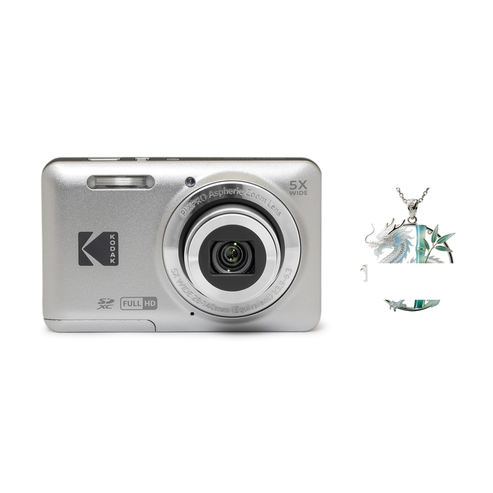 KODAK PIXPRO FZ55 Digital Camera, Silver, Camera Charm 316 Bundle - image 1