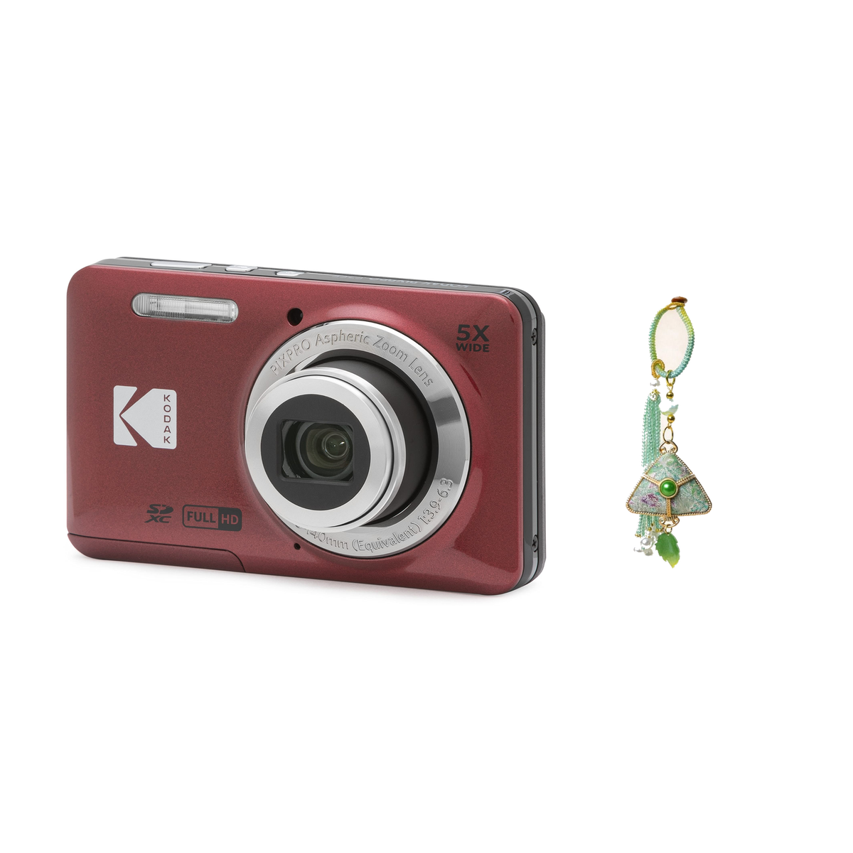 KODAK PIXPRO FZ55 Digital Camera, Red, Camera Charm 337 Bundle - image 1