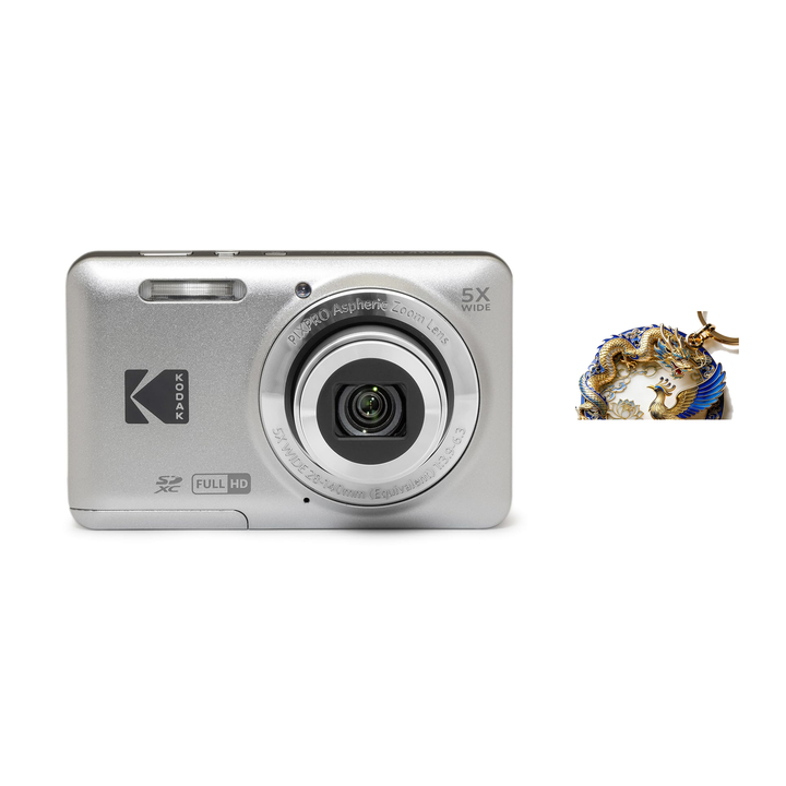 KODAK PIXPRO FZ55 Digital Camera, Silver, Camera Charm 332 Bundle - image 1