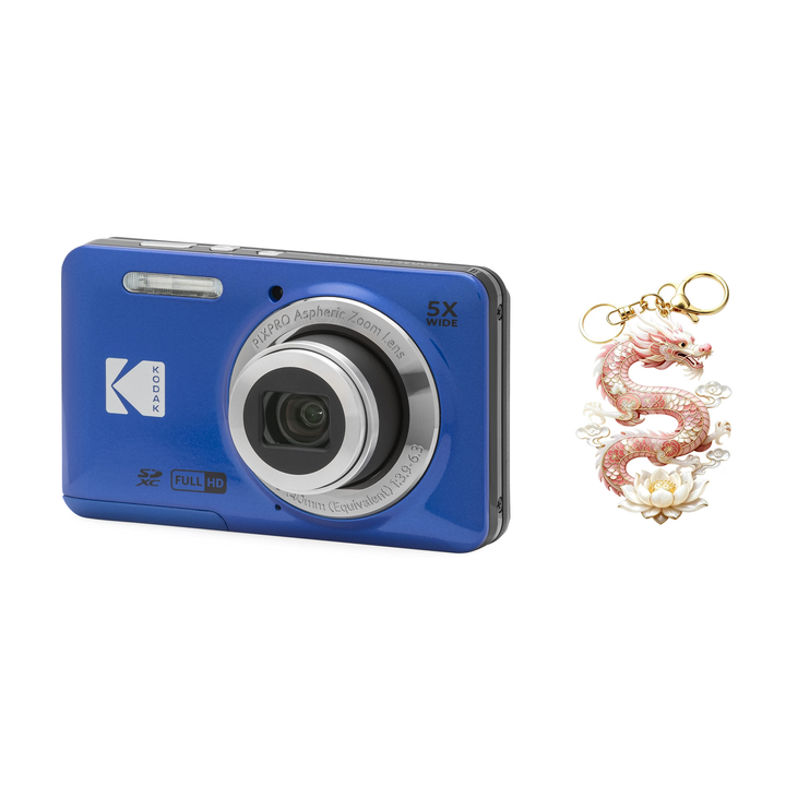 KODAK PIXPRO FZ55 Digital Camera, Blue, Camera Charm 327 Bundle - image 1
