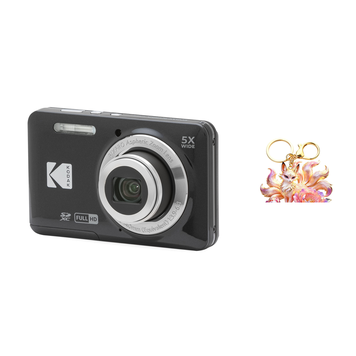 KODAK PIXPRO FZ55 Digital Camera, Black, Camera Charm 318 Bundle - image 1