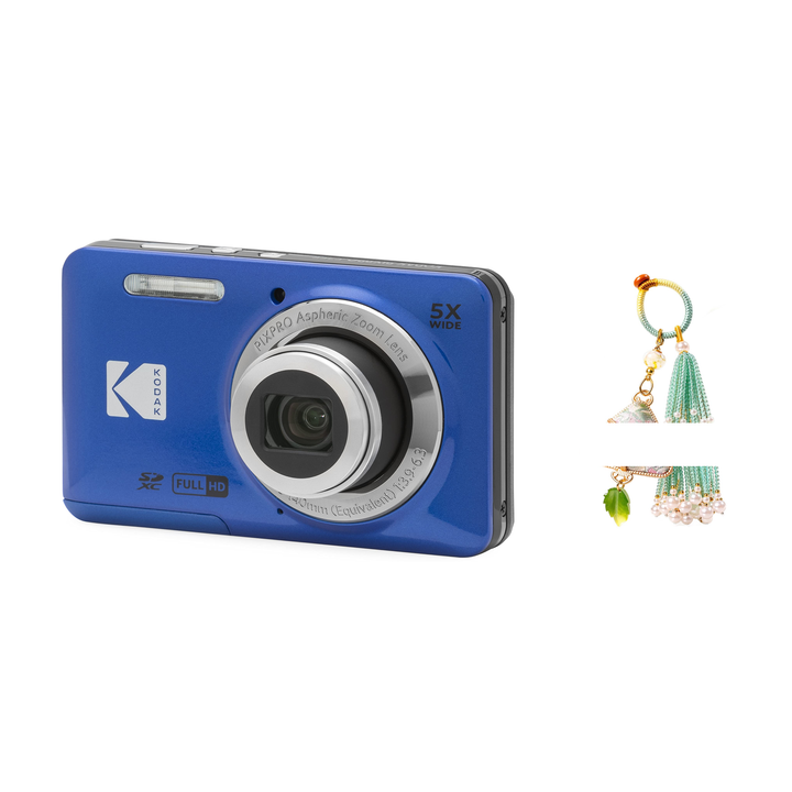 KODAK PIXPRO FZ55 Digital Camera, Blue, Camera Charm 335 Bundle - image 1