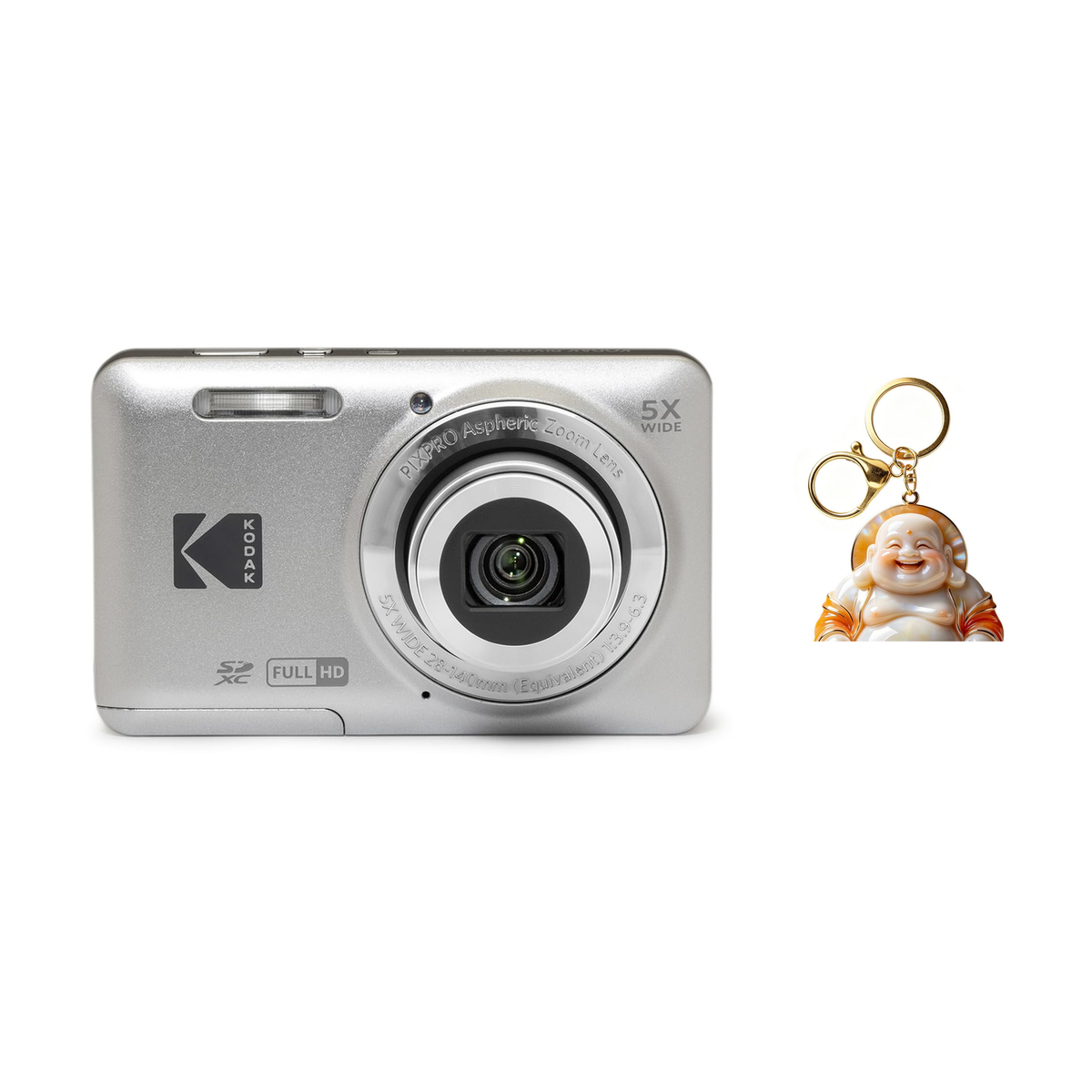 KODAK PIXPRO FZ55 Digital Camera, Silver, Camera Charm 342 Bundle - image 1