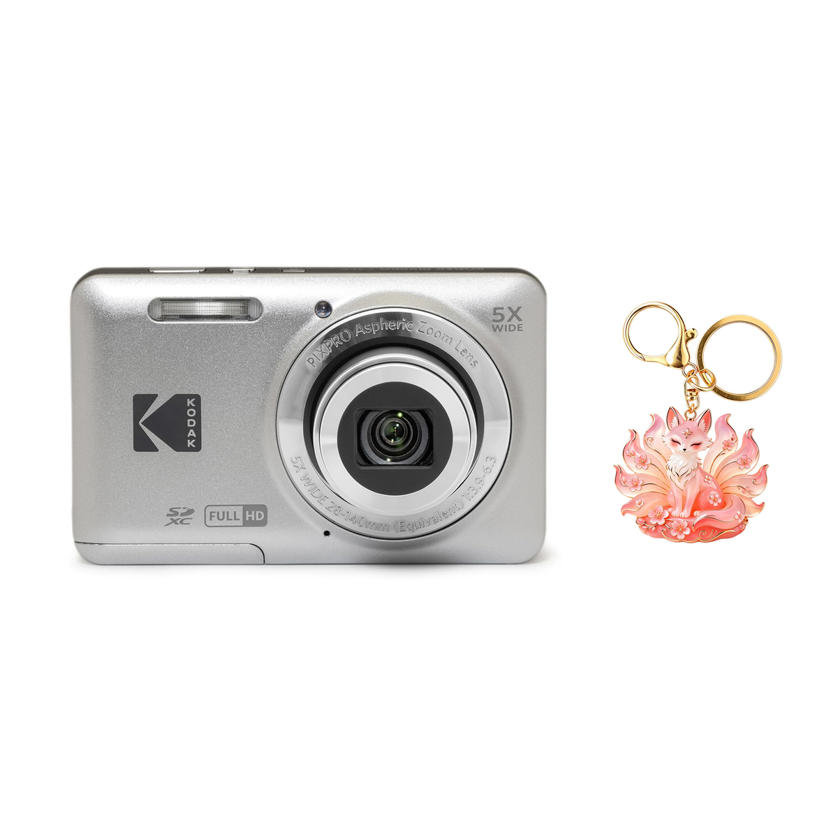 KODAK PIXPRO FZ55 Digital Camera, Silver, Camera Charm 331 Bundle - image 1