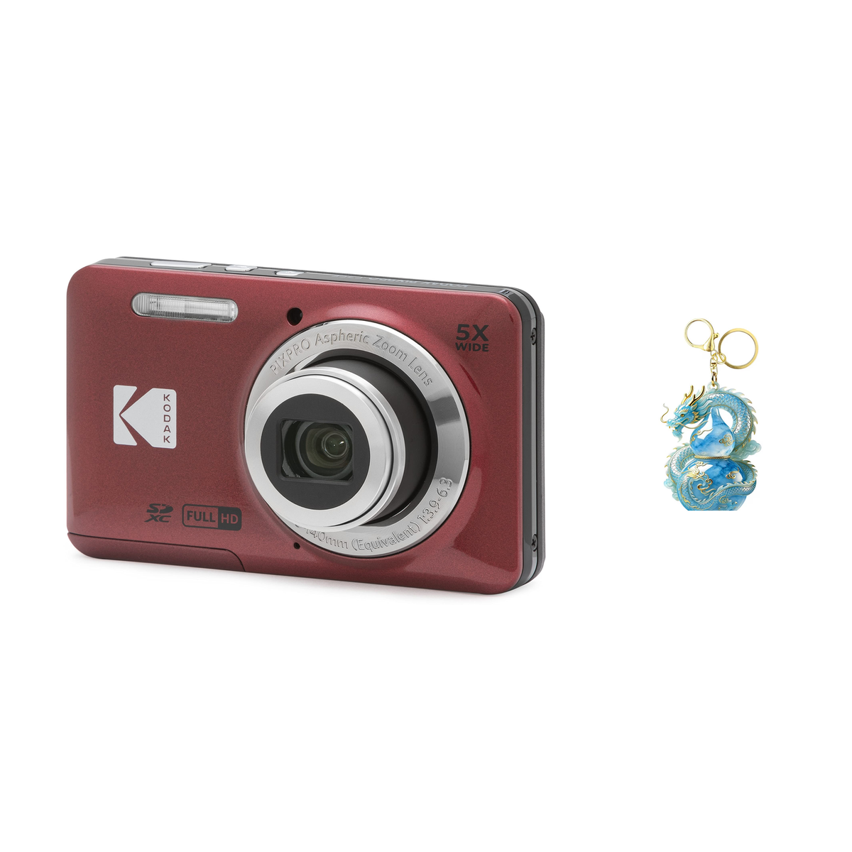 KODAK PIXPRO FZ55 Digital Camera, Red, Camera Charm 309 Bundle - image 1