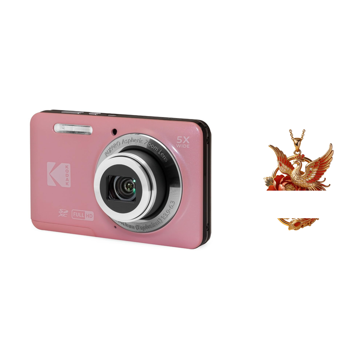 KODAK PIXPRO FZ55 Digital Camera, Pink, Camera Charm 330 Bundle - image 1
