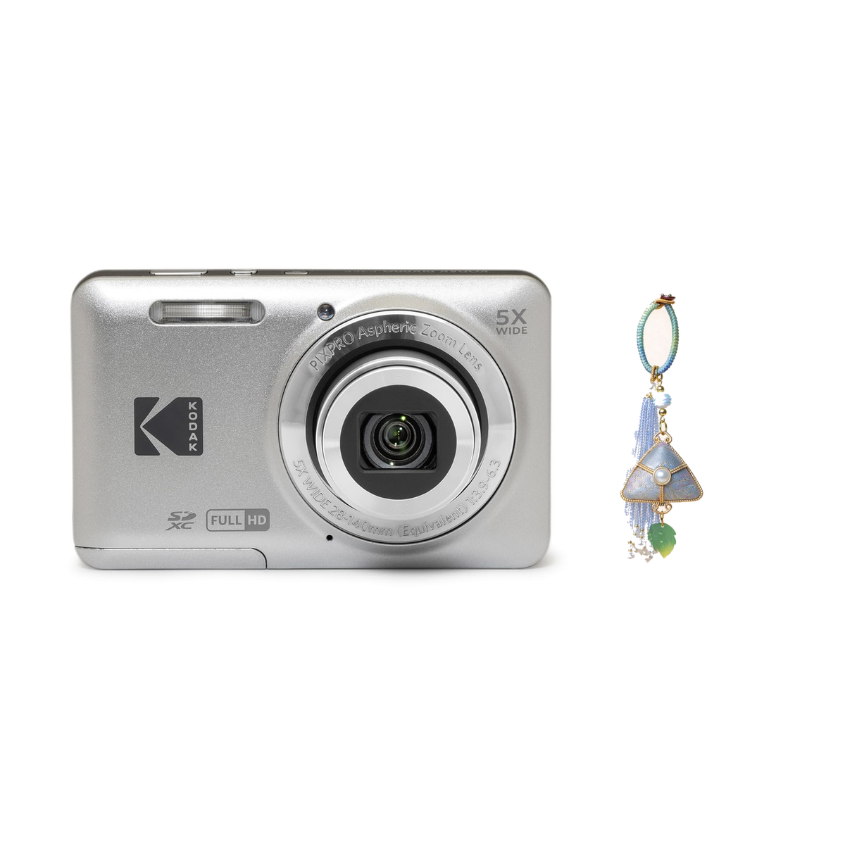 KODAK PIXPRO FZ55 Digital Camera, Silver, Camera Charm 336 Bundle - image 1