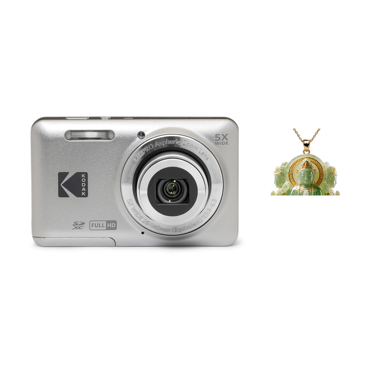 KODAK PIXPRO FZ55 Digital Camera, Silver, Camera Charm 334 Bundle - image 1