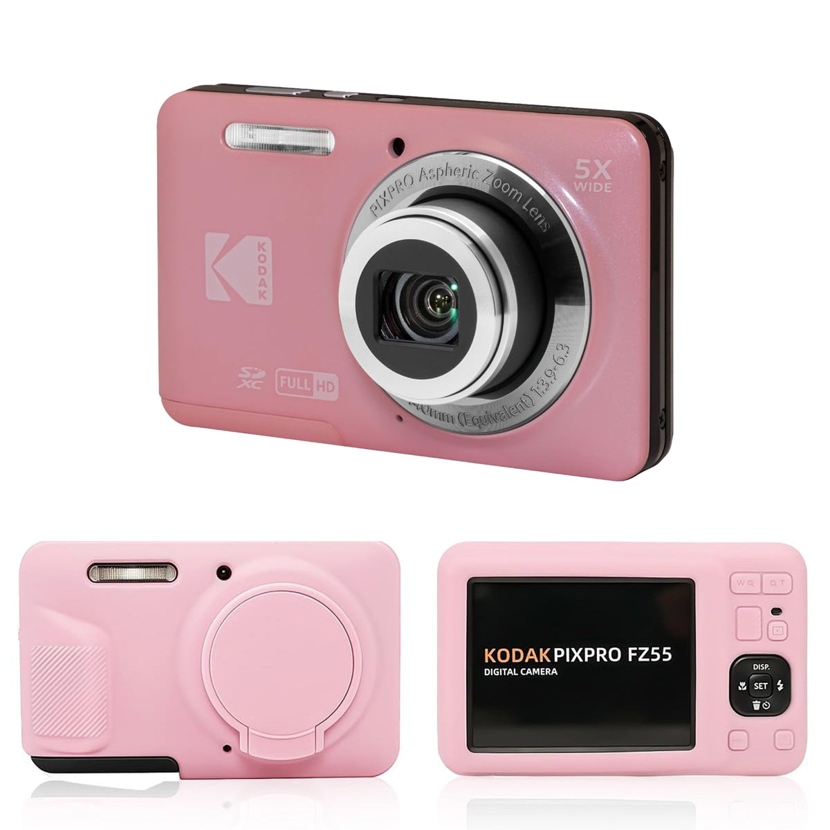 KODAK PIXPRO FZ55 Digital Camera, Pink, Pink Protective Shell Bundle — image 1