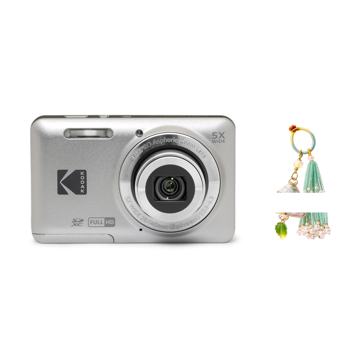 KODAK PIXPRO FZ55 Digital Camera, Silver, Camera Charm 335 Bundle - image 1