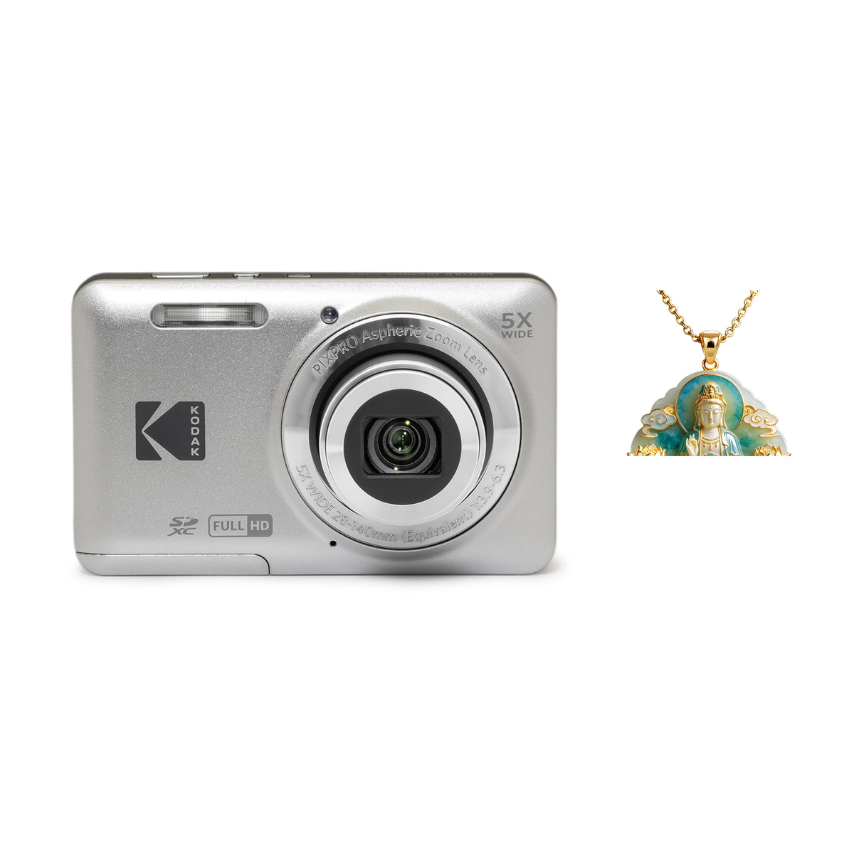 KODAK PIXPRO FZ55 Digital Camera, Silver, Camera Charm 321 Bundle - image 1