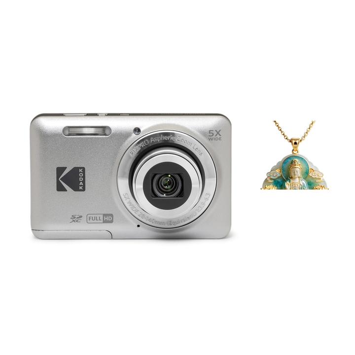 KODAK PIXPRO FZ55 Digital Camera, Silver, Camera Charm 321 Bundle - image 1