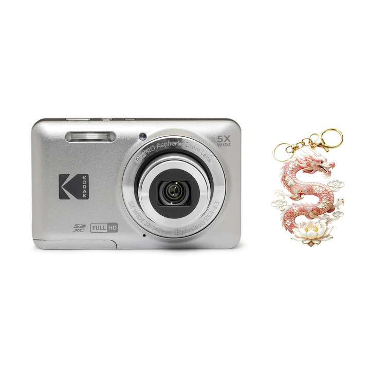 KODAK PIXPRO FZ55 Digital Camera, Silver, Camera Charm 327 Bundle - image 1