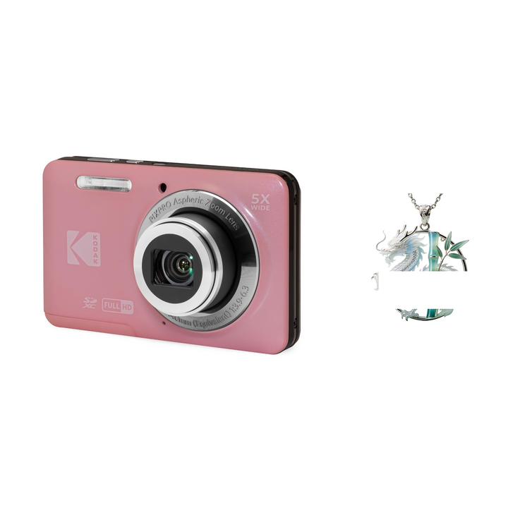 KODAK PIXPRO FZ55 Digital Camera, Pink, Camera Charm 316 Bundle - image 1