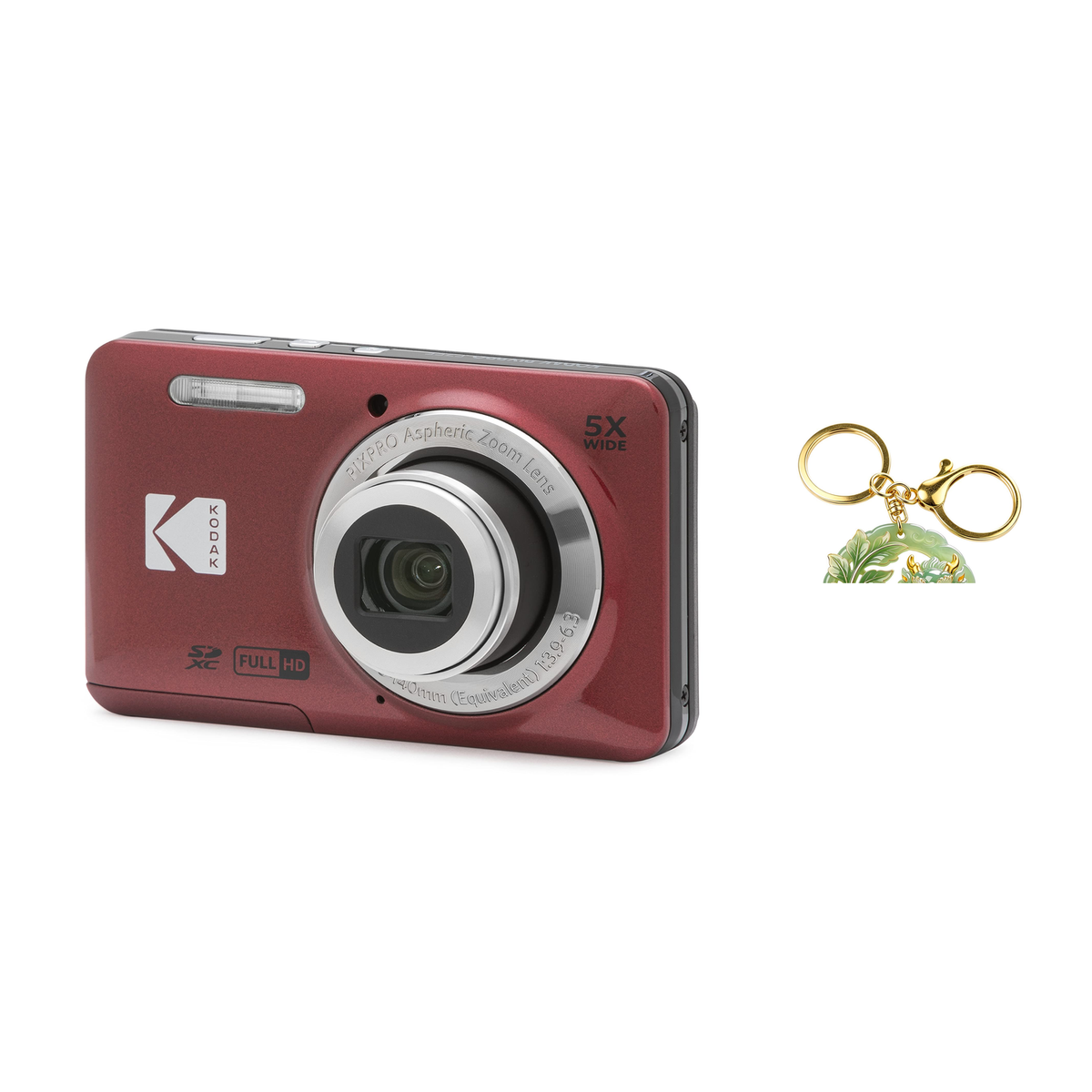 KODAK PIXPRO FZ55 Digital Camera, Red, Camera Charm 315 Bundle - image 1