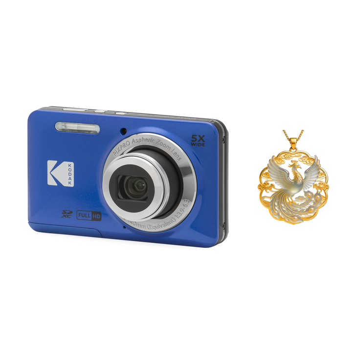 KODAK PIXPRO FZ55 Digital Camera, Blue, Camera Charm 344 Bundle - image 1