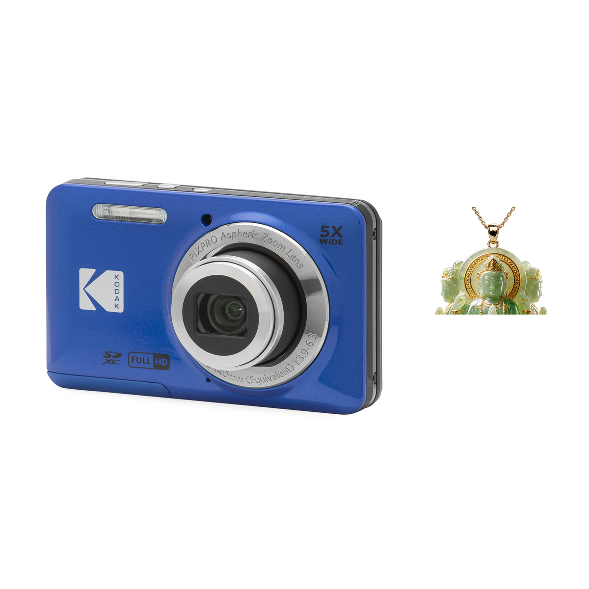 KODAK PIXPRO FZ55 Digital Camera, Blue, Camera Charm 334 Bundle - image 1