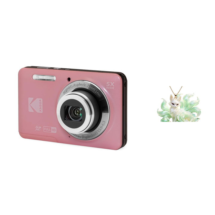 KODAK PIXPRO FZ55 Digital Camera, Pink, Camera Charm 314 Bundle - image 1