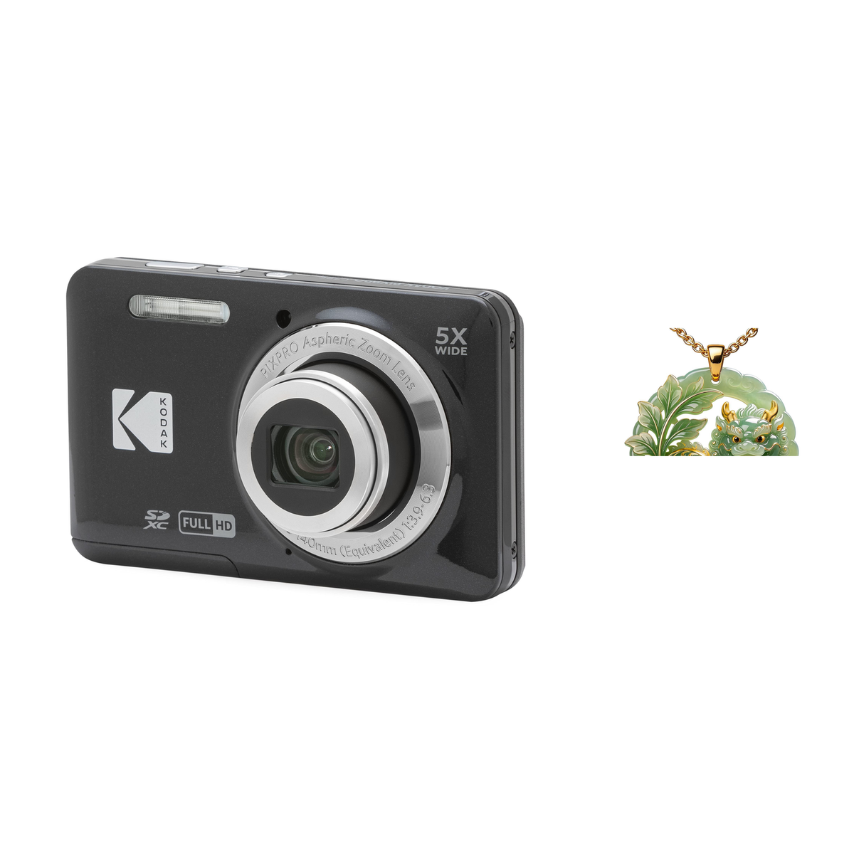 KODAK PIXPRO FZ55 Digital Camera, Black, Camera Charm 323 Bundle - image 1