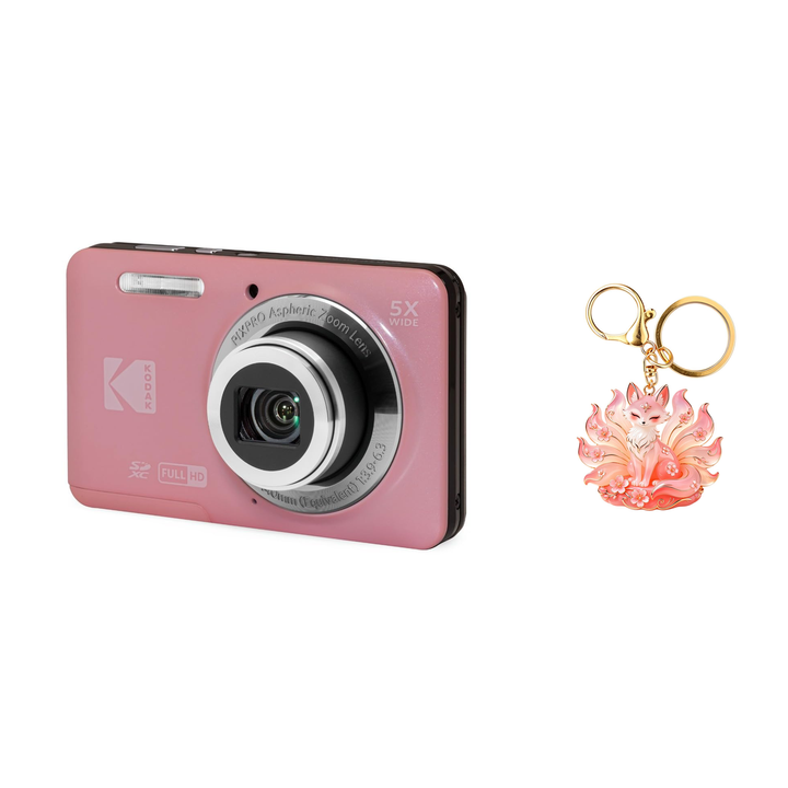 KODAK PIXPRO FZ55 Digital Camera, Pink, Camera Charm 331 Bundle - image 1