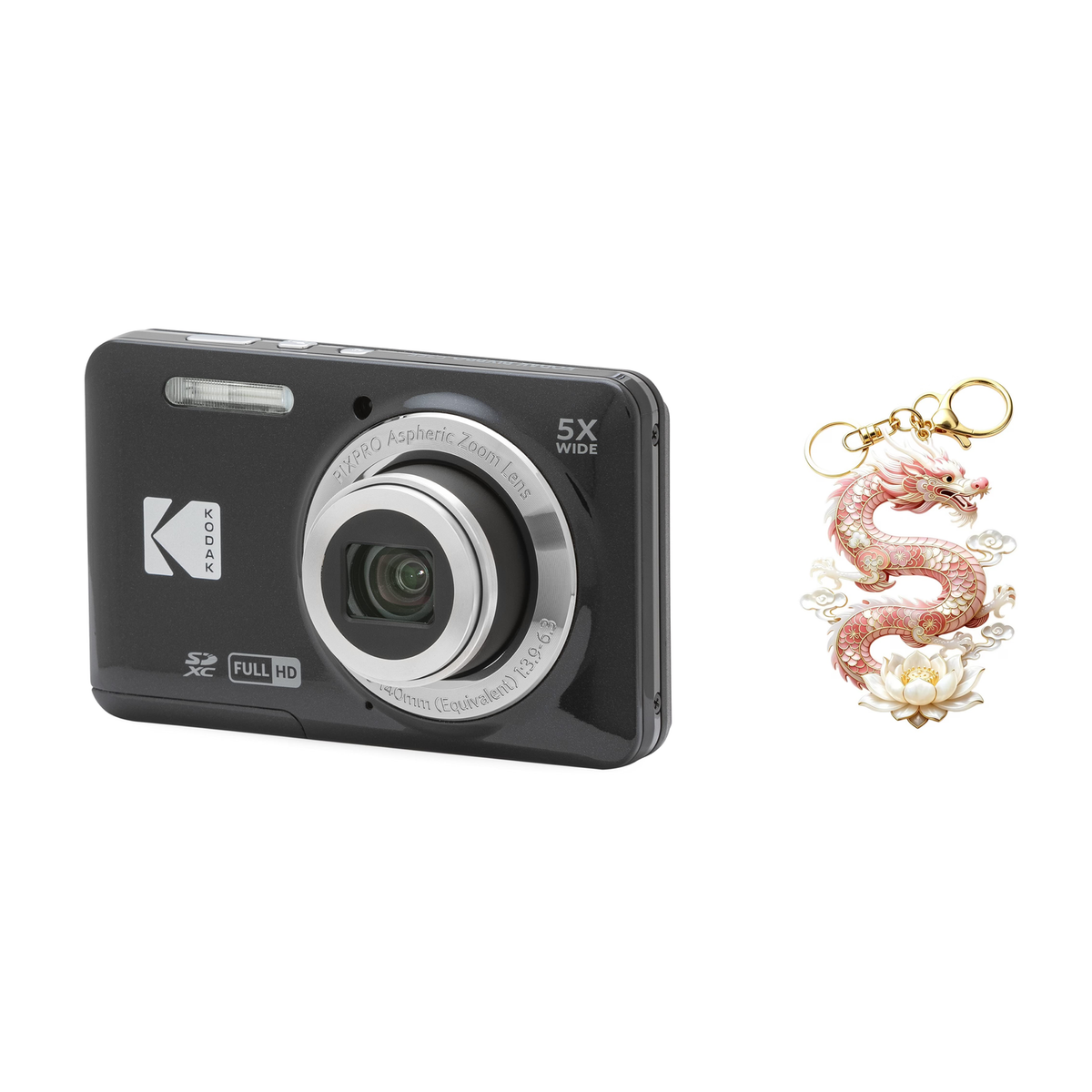 KODAK PIXPRO FZ55 Digital Camera, Black, Camera Charm 327 Bundle - image 1