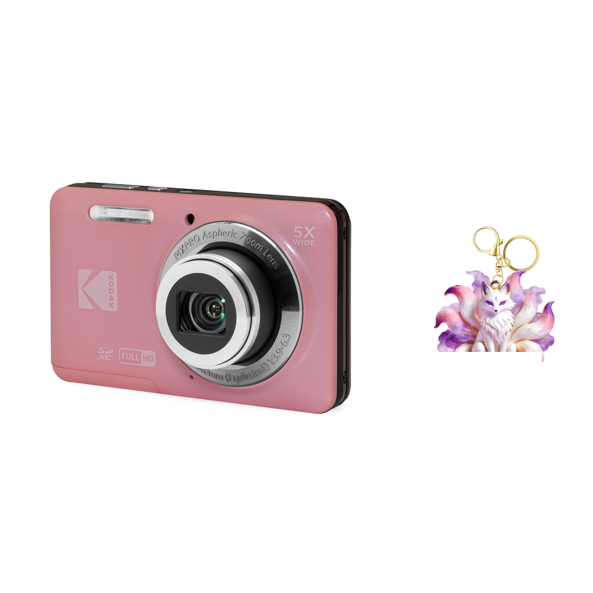 KODAK PIXPRO FZ55 Digital Camera, Pink, Camera Charm 313 Bundle - image 1