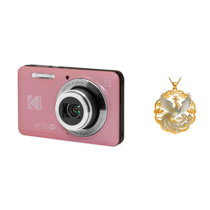 KODAK PIXPRO FZ55 Digital Camera, Pink, Camera Charm 344 Bundle - image 1