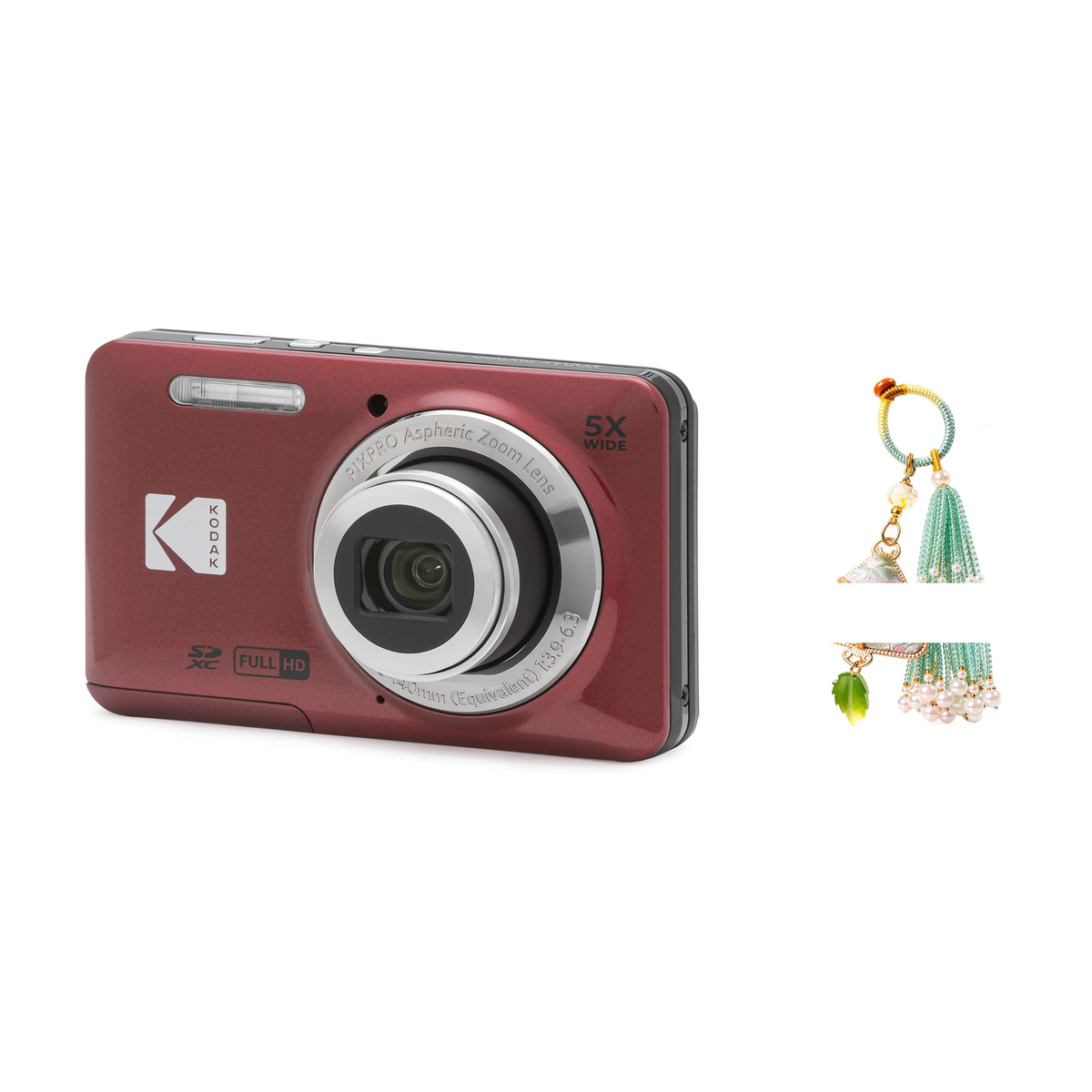 KODAK PIXPRO FZ55 Digital Camera, Red, Camera Charm 335 Bundle - image 1