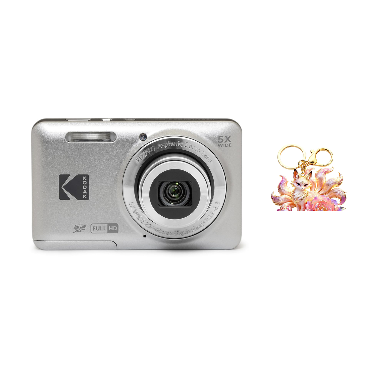 KODAK PIXPRO FZ55 Digital Camera, Silver, Camera Charm 318 Bundle - image 1