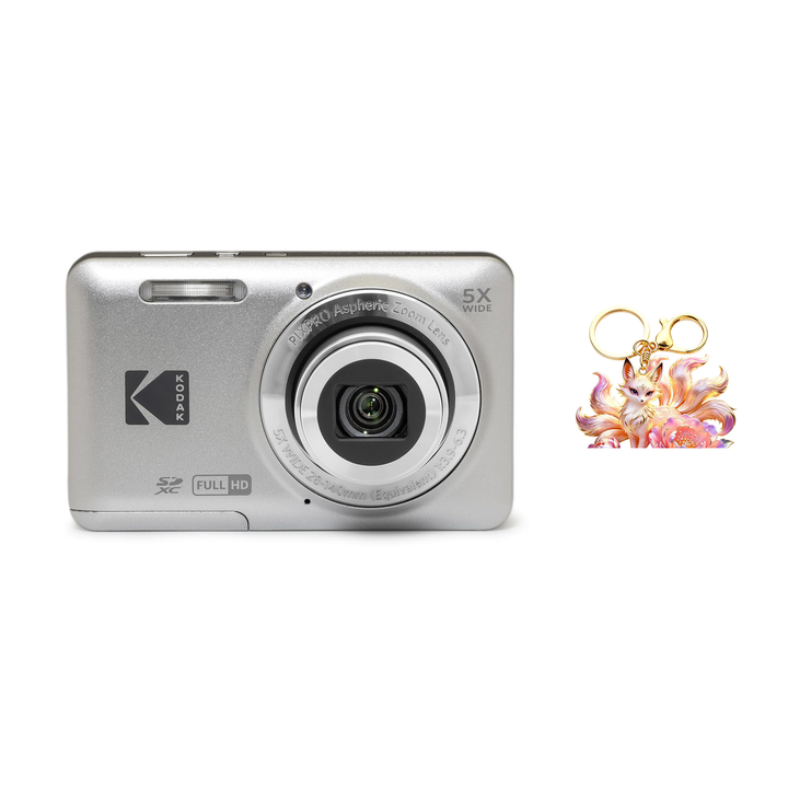 KODAK PIXPRO FZ55 Digital Camera, Silver, Camera Charm 318 Bundle - image 1