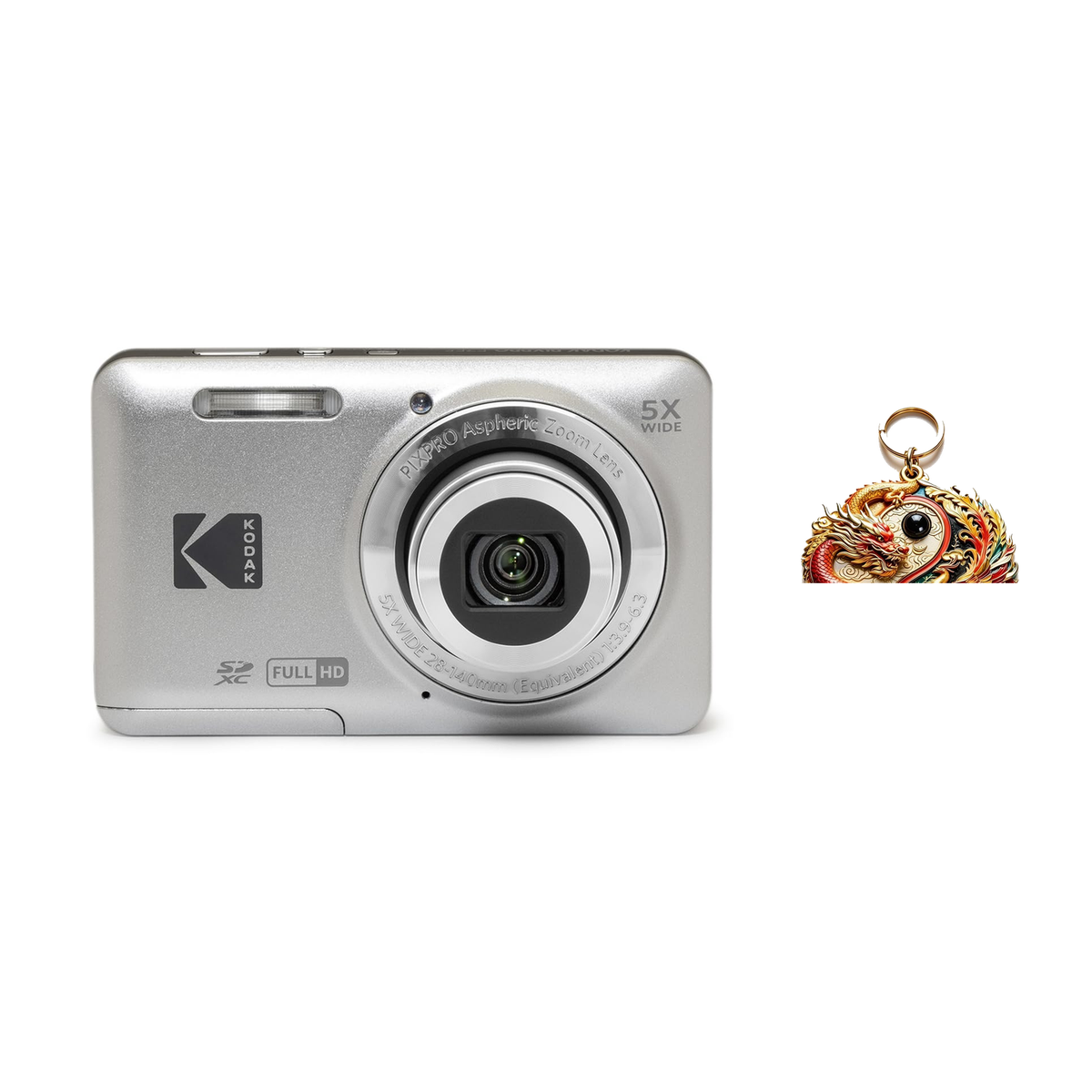 KODAK PIXPRO FZ55 Digital Camera, Silver, Camera Charm 324 Bundle - image 1