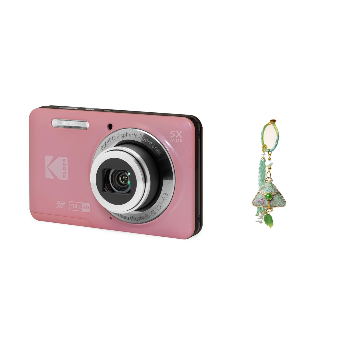 KODAK PIXPRO FZ55 Digital Camera, Pink, Camera Charm 337 Bundle - image 1