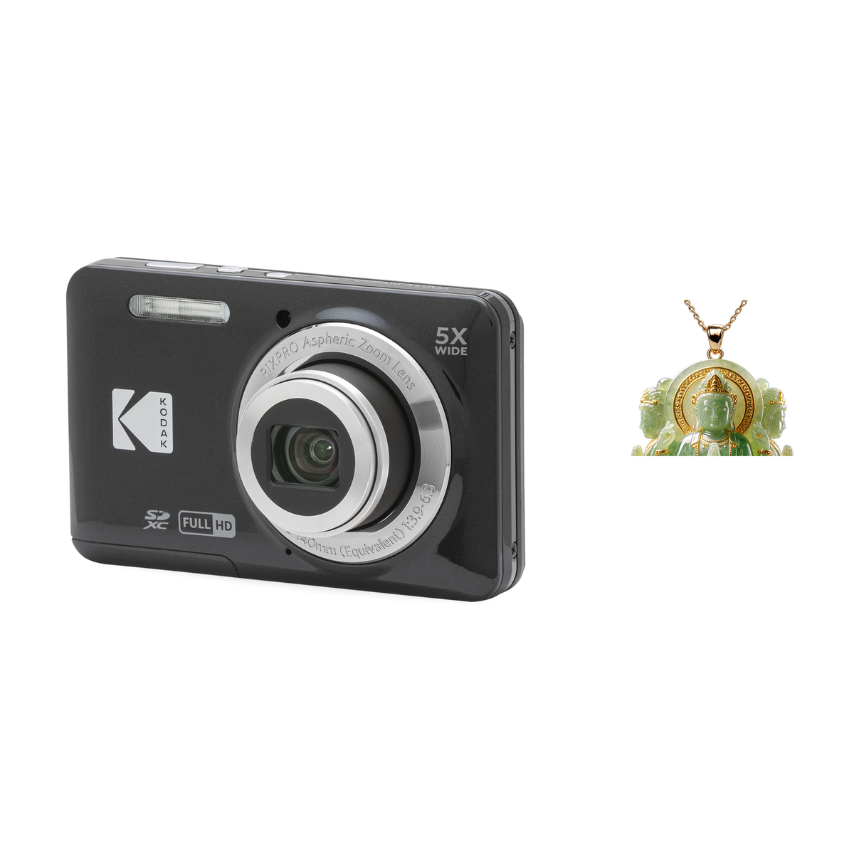 KODAK PIXPRO FZ55 Digital Camera, Black, Camera Charm 334 Bundle - image 1
