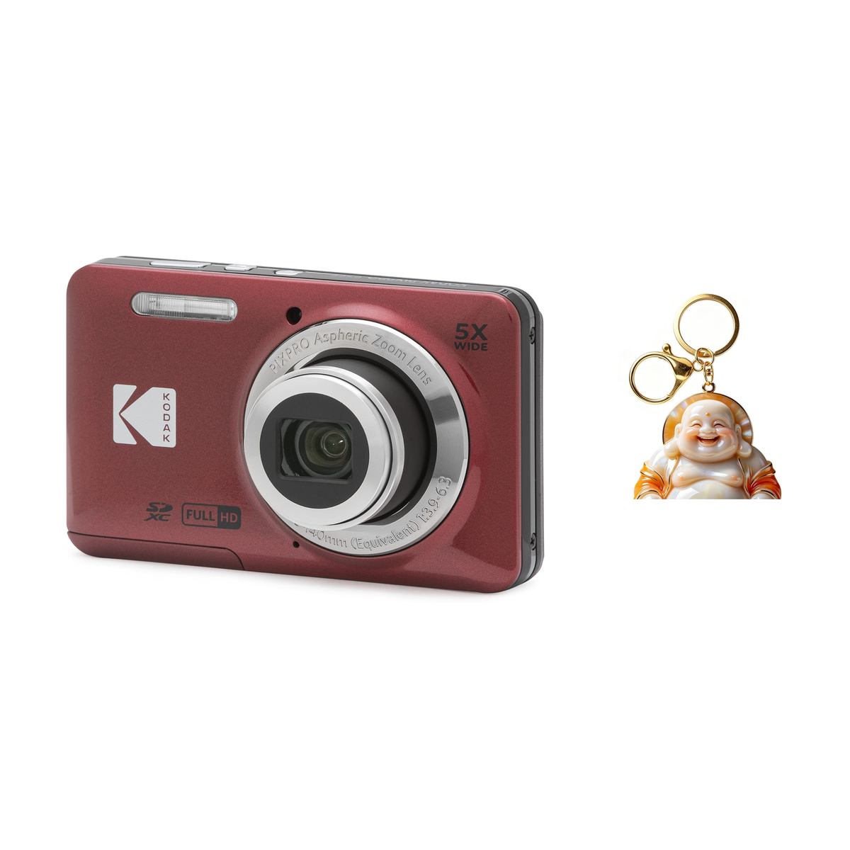 KODAK PIXPRO FZ55 Digital Camera, Red, Camera Charm 342 Bundle - image 1