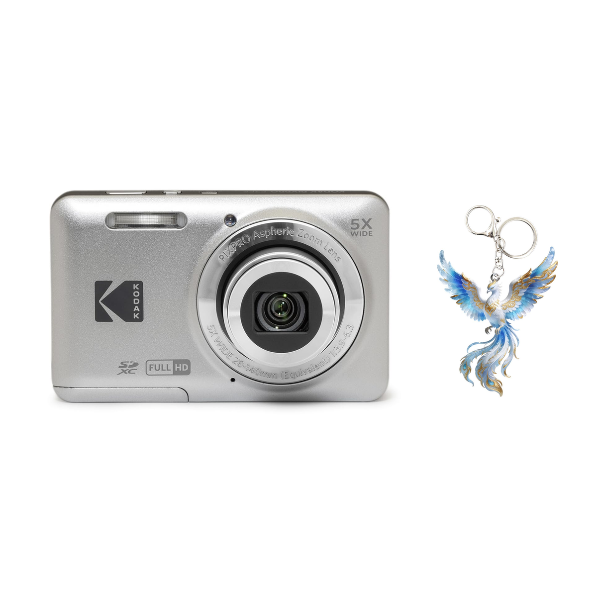 KODAK PIXPRO FZ55 Digital Camera, Silver, Camera Charm 310 Bundle - image 1