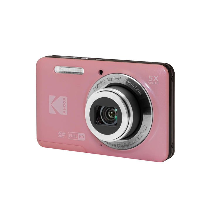 KODAK PIXPRO FZ55 Digital Camera, Pink, Silver Carry Case Bundle