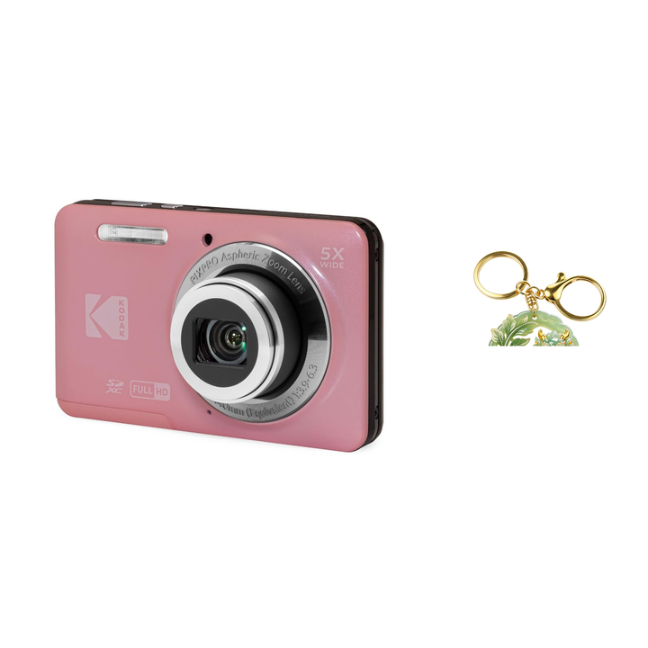KODAK PIXPRO FZ55 Digital Camera, Pink, Camera Charm 315 Bundle - image 1