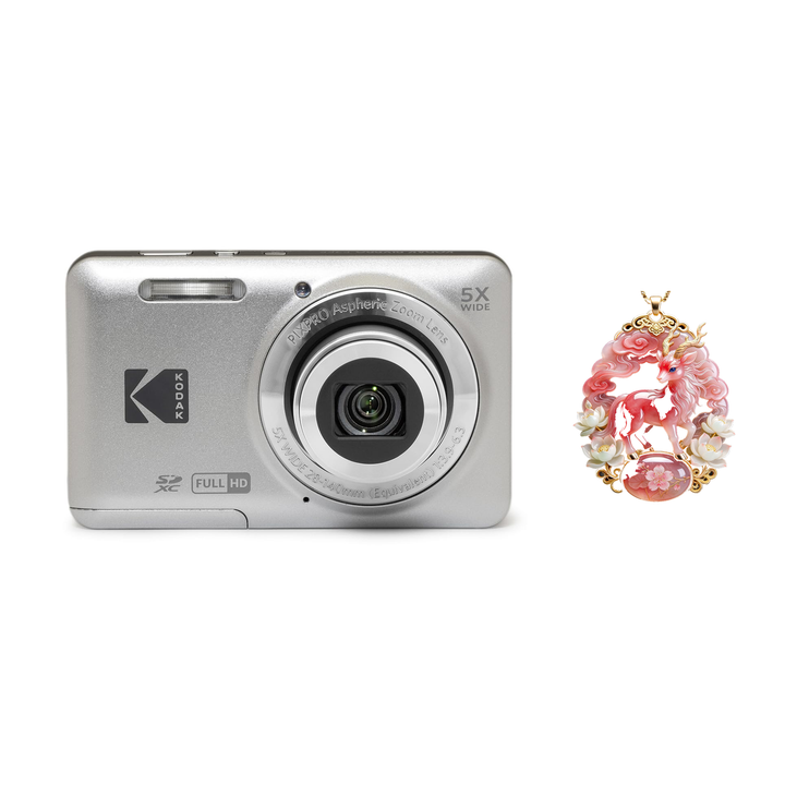 KODAK PIXPRO FZ55 Digital Camera, Silver, Camera Charm 340 Bundle - image 1