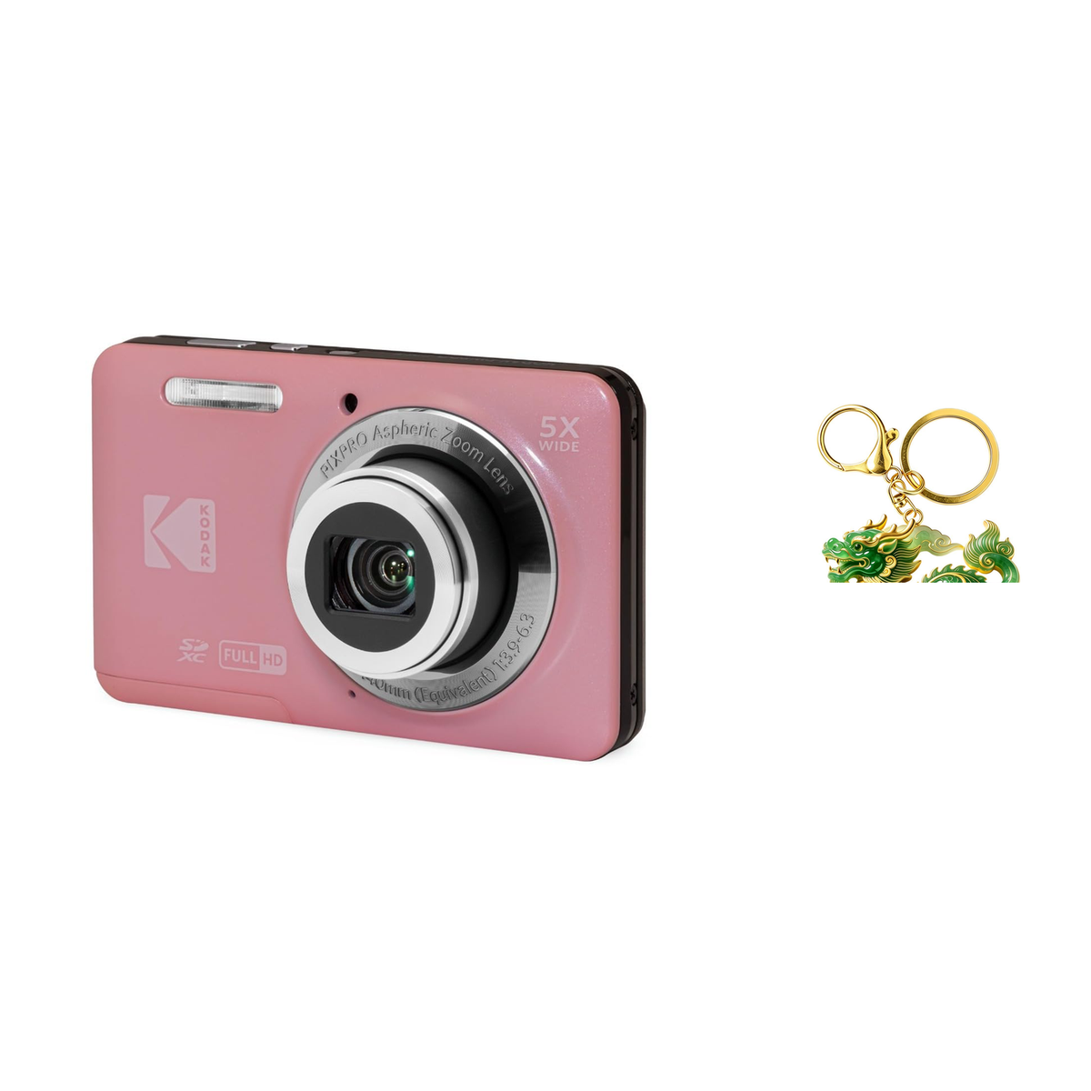 KODAK PIXPRO FZ55 Digital Camera, Pink, Camera Charm 325 Bundle - image 1