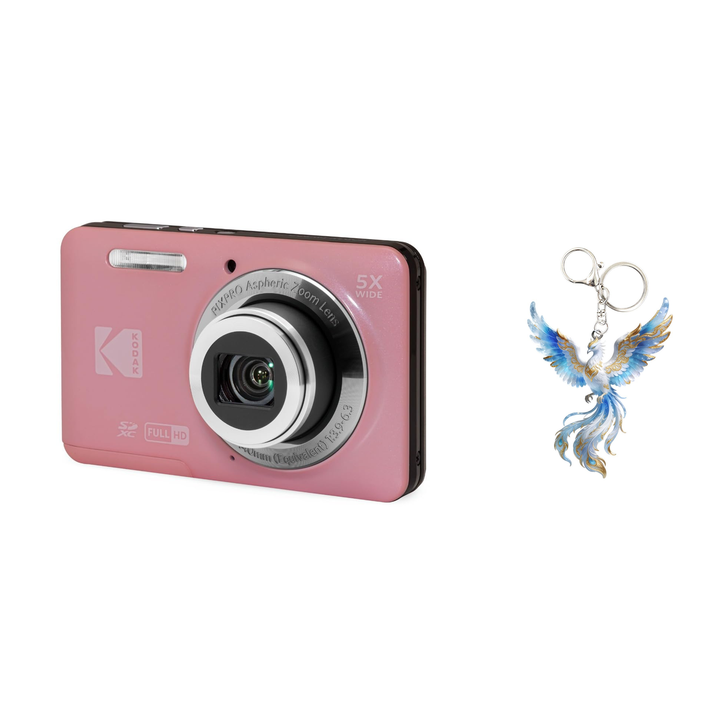 KODAK PIXPRO FZ55 Digital Camera, Pink, Camera Charm 310 Bundle - image 1