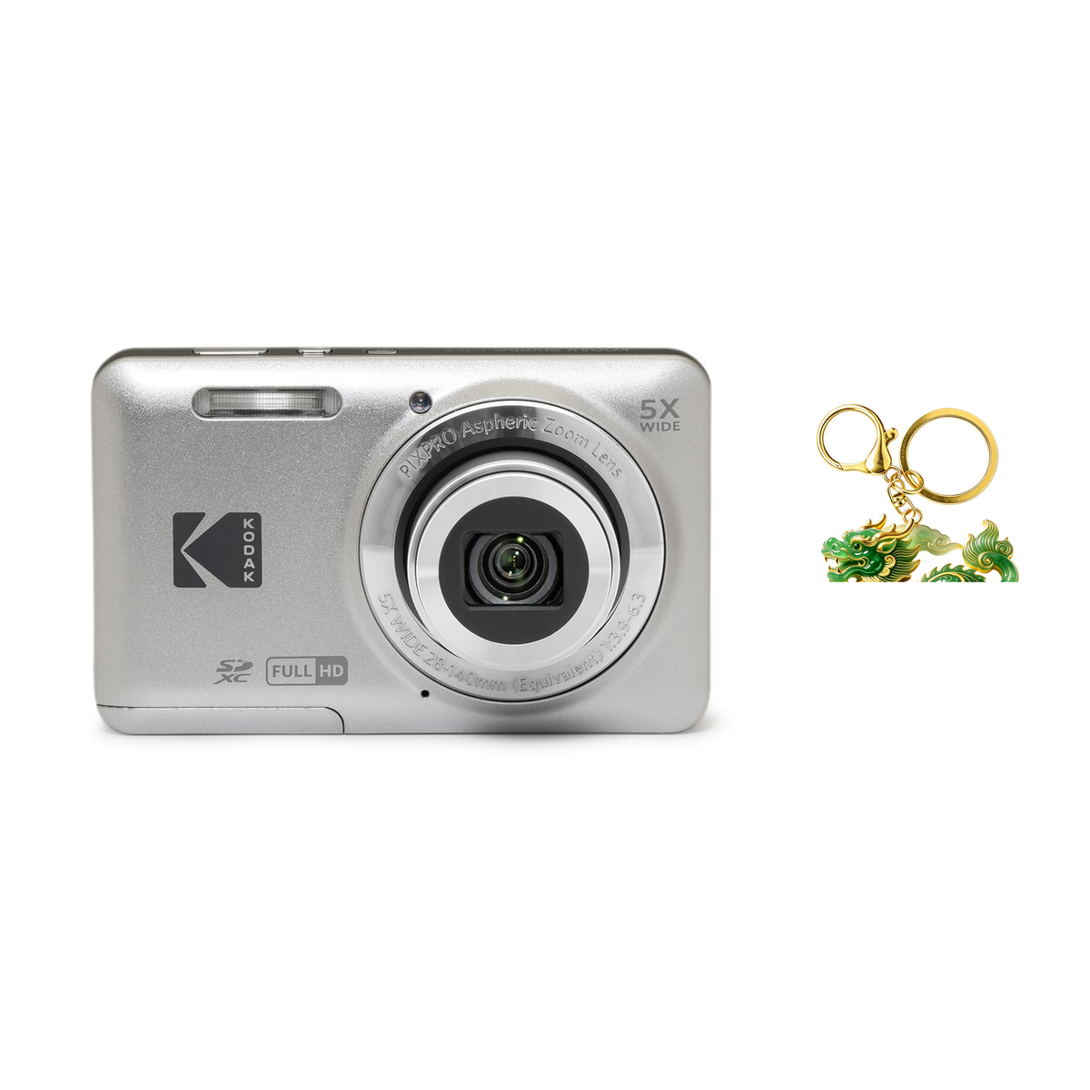 KODAK PIXPRO FZ55 Digital Camera, Silver, Camera Charm 325 Bundle - image 1