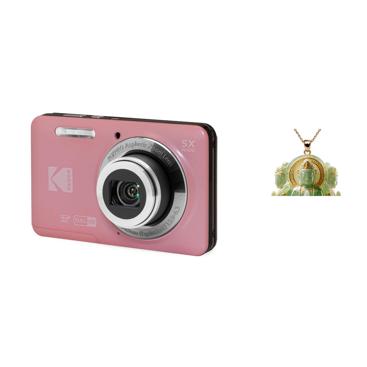 KODAK PIXPRO FZ55 Digital Camera, Pink, Camera Charm 334 Bundle - image 1