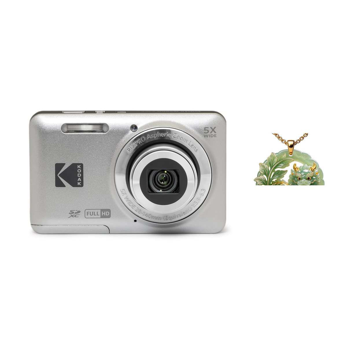 KODAK PIXPRO FZ55 Digital Camera, Silver, Camera Charm 323 Bundle - image 1