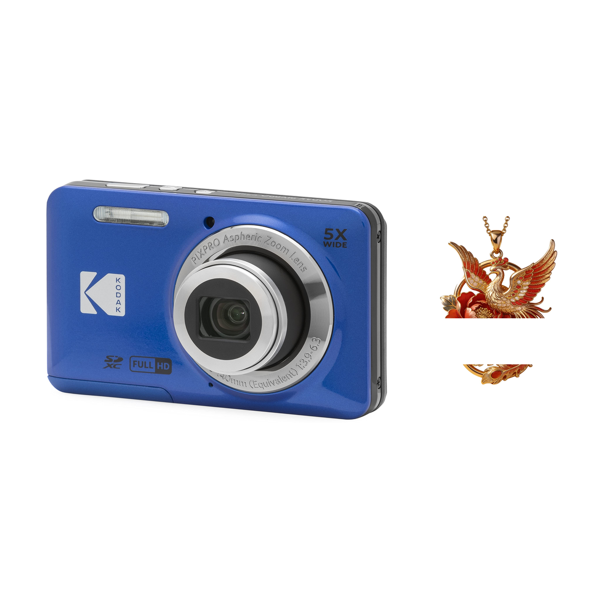 KODAK PIXPRO FZ55 Digital Camera, Blue, Camera Charm 330 Bundle - image 1