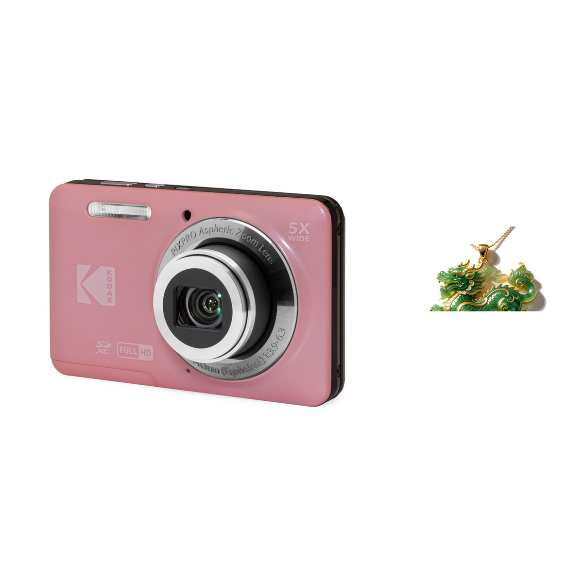 KODAK PIXPRO FZ55 Digital Camera, Pink, Camera Charm 333 Bundle - image 1